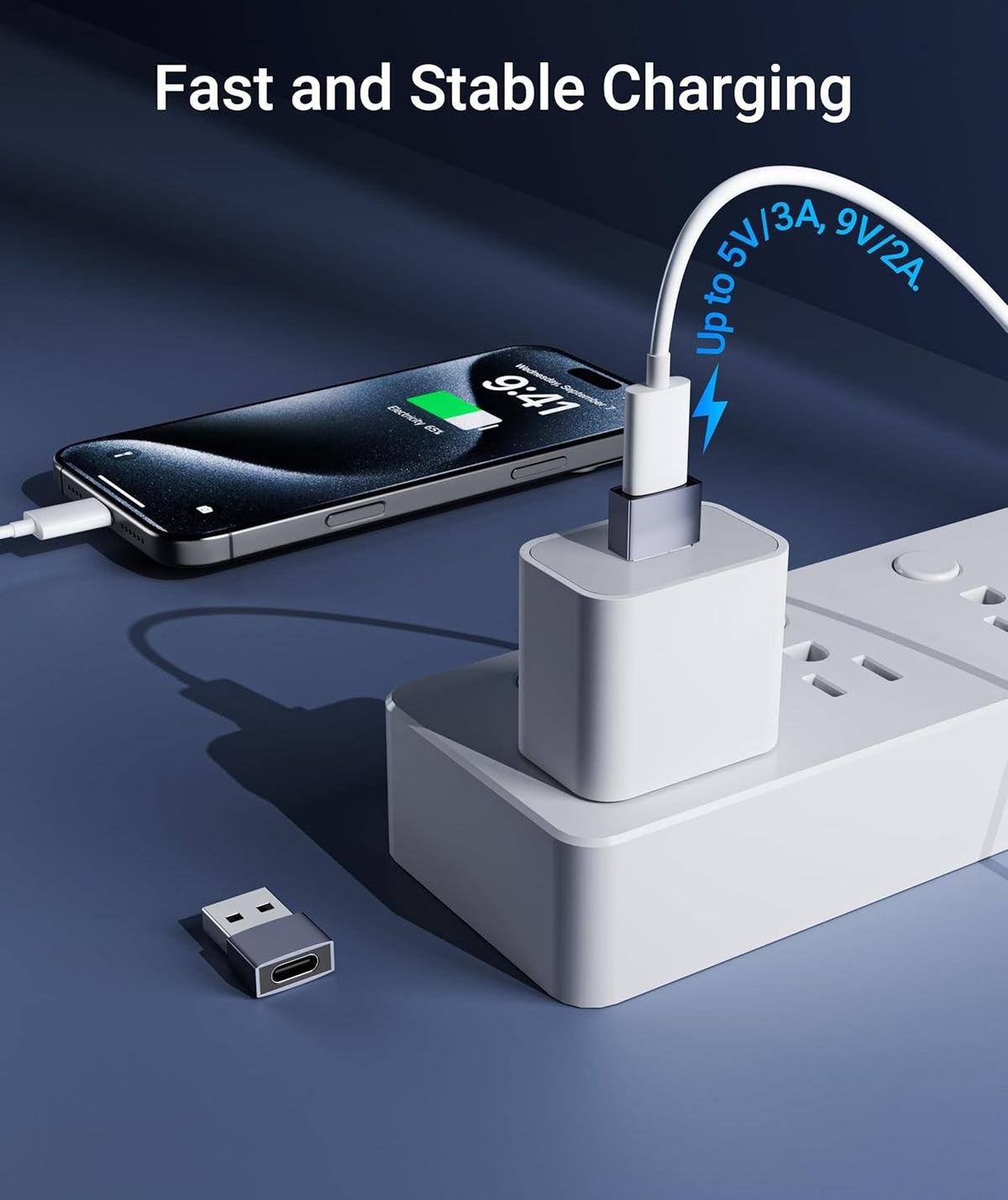 NÖRDIC USB C til OTG USB En mini adapter metal grå