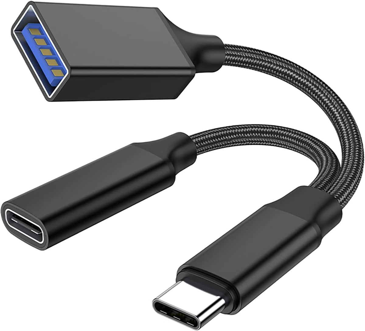 NÖRDIC USB-C til USB-A og USB-C PD60W opladeradapter 13 cm