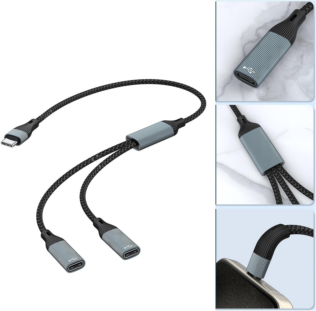 NÖRDIC USB-C-hub USB-C til 2xUSB-C