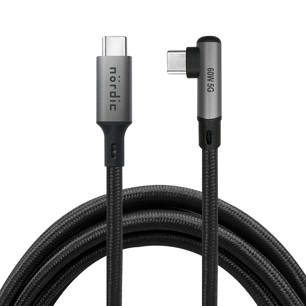 NÖRDIC VR Link kabel 5m USB3.2 Gen1 USB-C til C 20Gbps 100W 4K60Hz hurtig opladning Quest 2 Super Speed USB Link-kabel Sort