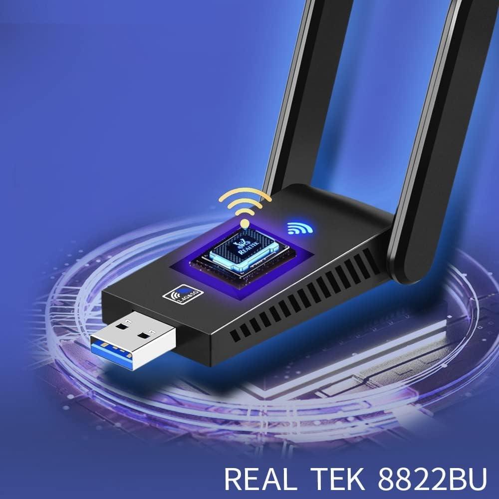 NÖRDIC WIFI6 Bluetooth 5.0 trådløs USB 3.0 adapter Dual Band 2.4/5.8GHz 1300Mbps