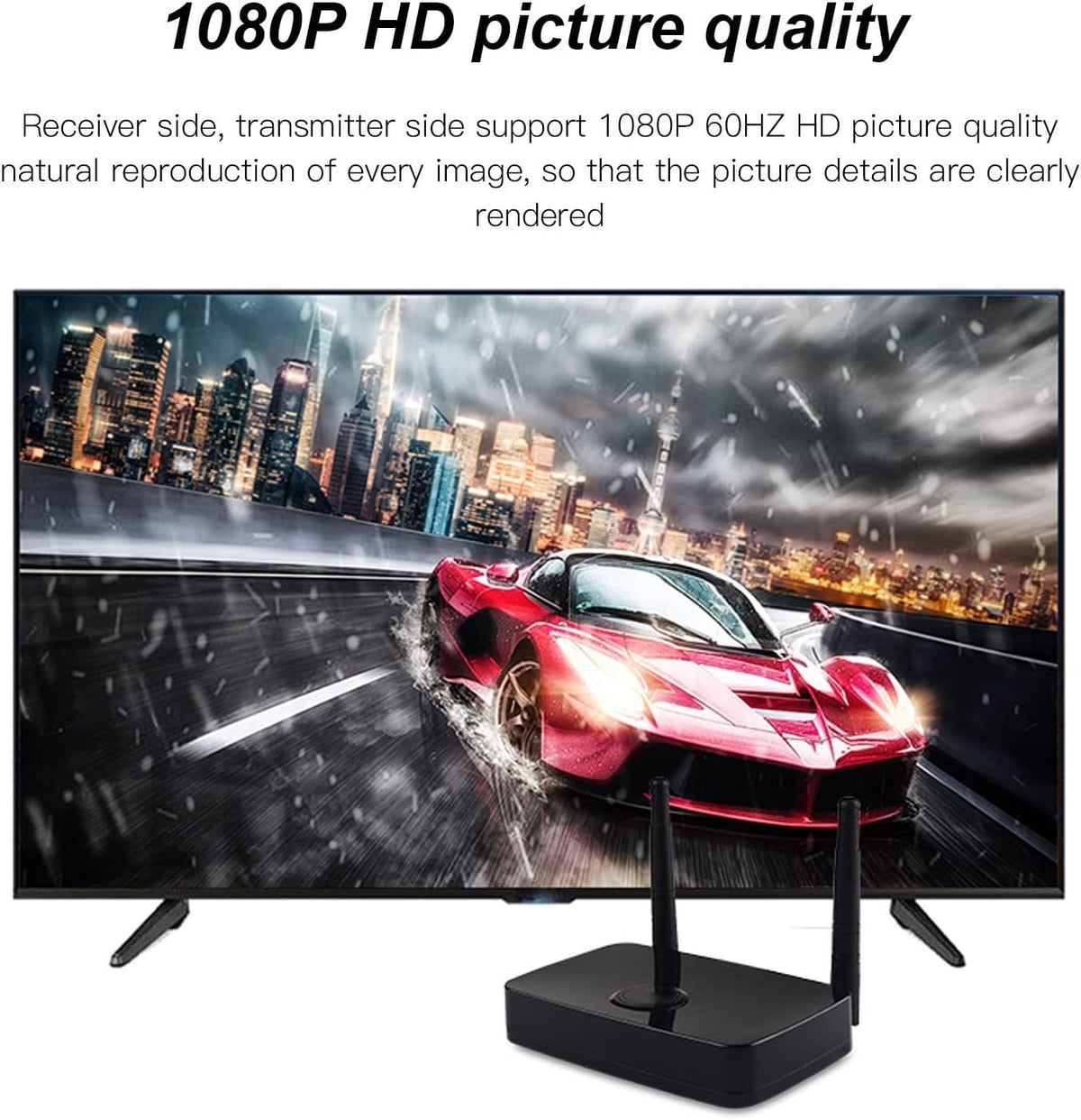 NÖRDIC Trådløst HD 1080P Multimedia Interface Sender og Modtager Sæt, Understøtter 5G og 2.4G Dual Band WiFi