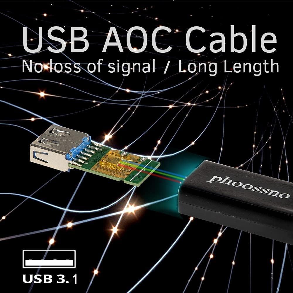 NÖRDIC active AOC Fiber 10m USB 3.2 SuperSpeed 10Gbps USB-A till USB C Data transmission only