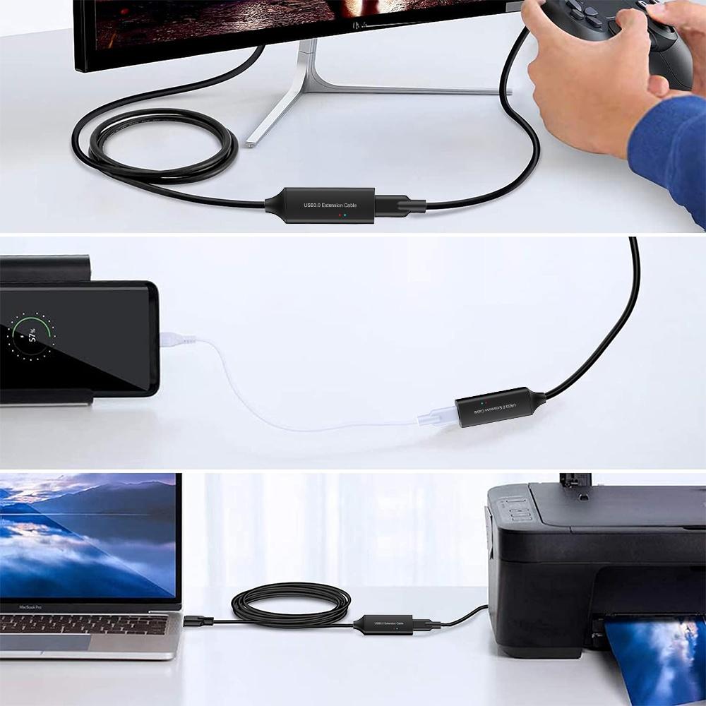 NÖRDIC aktiv 5m USB-C 3.0 SuperSpeed 5Gbps forlængerkabel han til hun