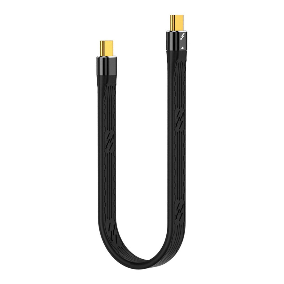 NÖRDIC kort fladkabel Thunderbolt 4 14cm 40Gbps data 8K video PD 100W kompatibel med TB3 og USB4