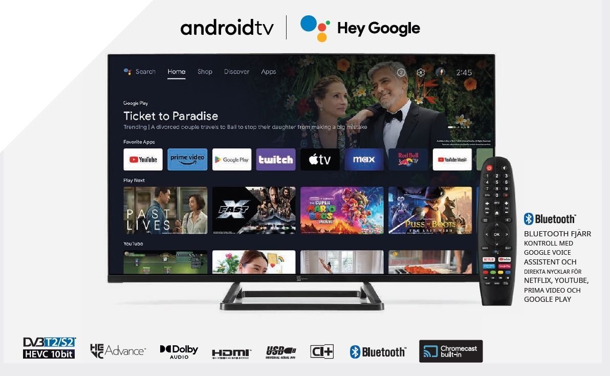 HD Ready Smart TV 24 tommer 12V DC 100-240V til båd, campingvogn, autocamper DVB-T2 DVB-S2 VESA 100x100 PALCO TS24 SMG14