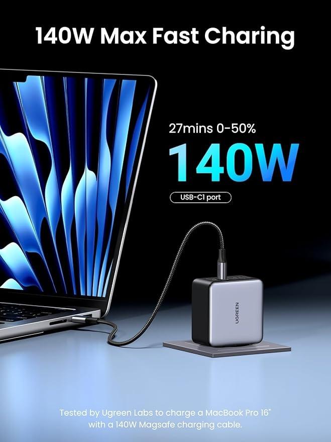 UGREEN Nexode X 160W USB C-oplader, PD 3.1 4-Port GaN-oplader
