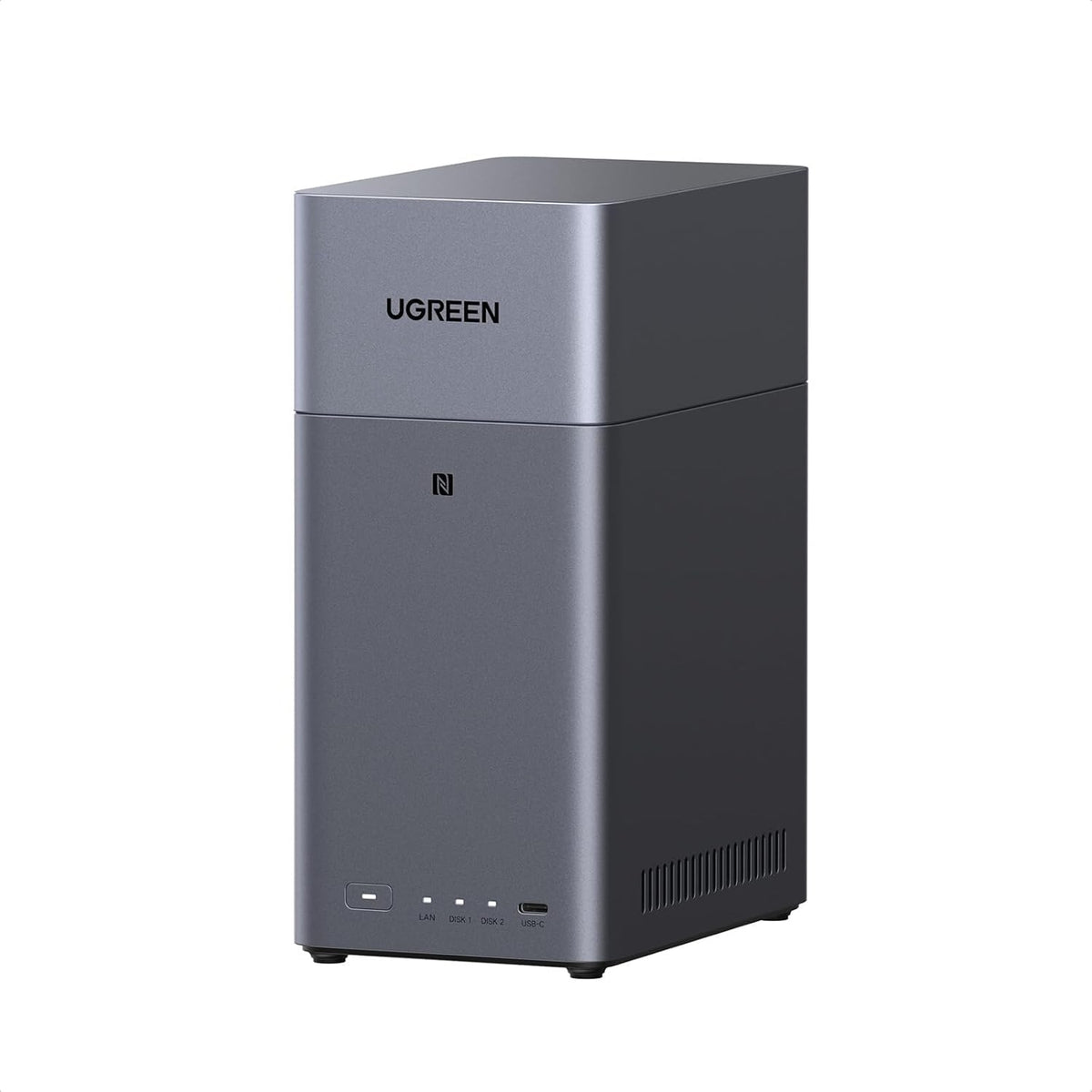 UGREEN NASync DH2300 2-bay NAS (2xSATA 3,5"/2,5"), 64TB maksimal lagerplads, 4/8GB RAM, 1GbE LAN, NFC One-Touch, AI-fotoalbum, brugervenlig NAS til hjemmet