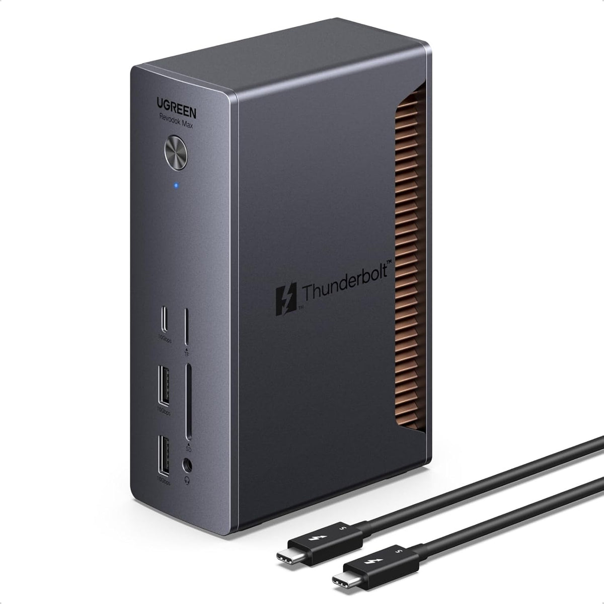 UGREEN Revodok Max Thunderbolt 5-dockingstation 13-i-1, 120Gbps, 3xTB5-porte, 8K@60Hz/6K@60Hz/4K@240Hz, 140W opladning og 2,5Gbps Ethernet