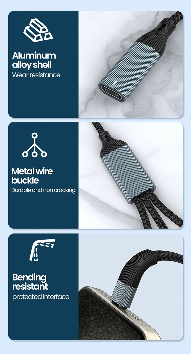 NÖRDIC USB-C-hub 1 til 3, 1xUSB-A 1xUSB-C PD60W 1x3,5mm hovedtelefonstik OTG-kabel