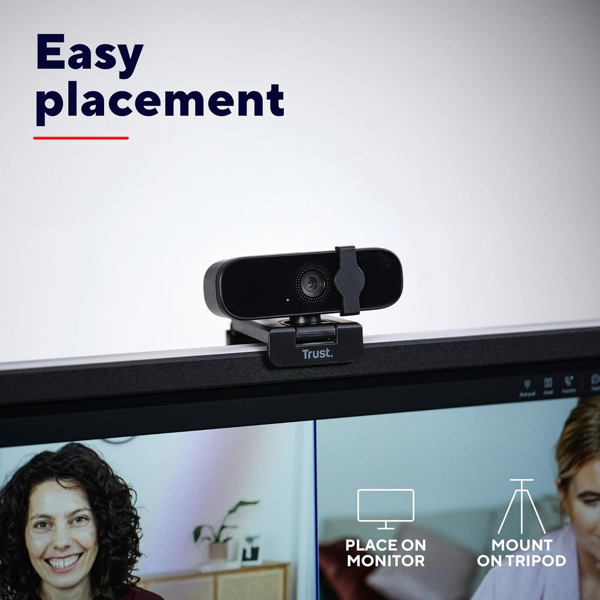 USB Webcam Fuld HD 1080p 30FPS med mikrofon drejelig 360grader base og 45 grader tilt 2MP