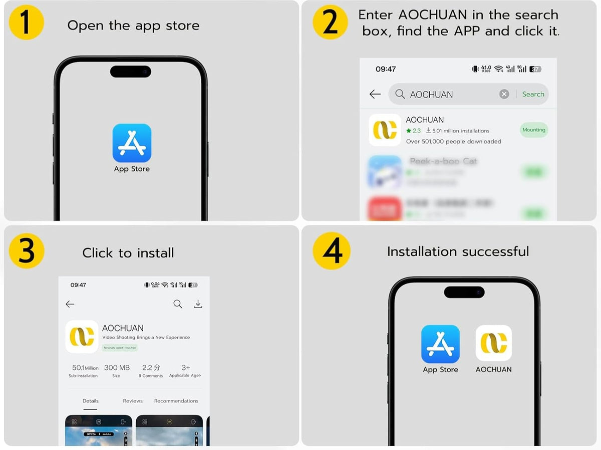 Håndholdt 3-akset telefonstabilisator Foldbar gimbal til iPhone og Android Fokus-hjul og ansigts-/objektsporing