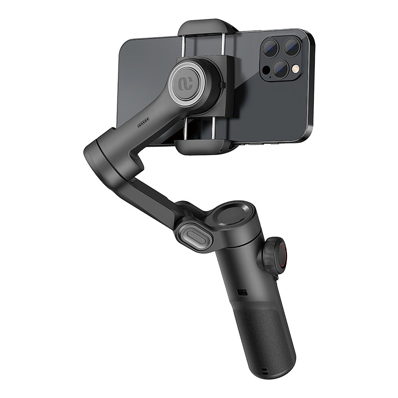 Håndholdt 3-akset telefonstabilisator Foldbar gimbal til iPhone og Android Fokus-hjul og ansigts-/objektsporing