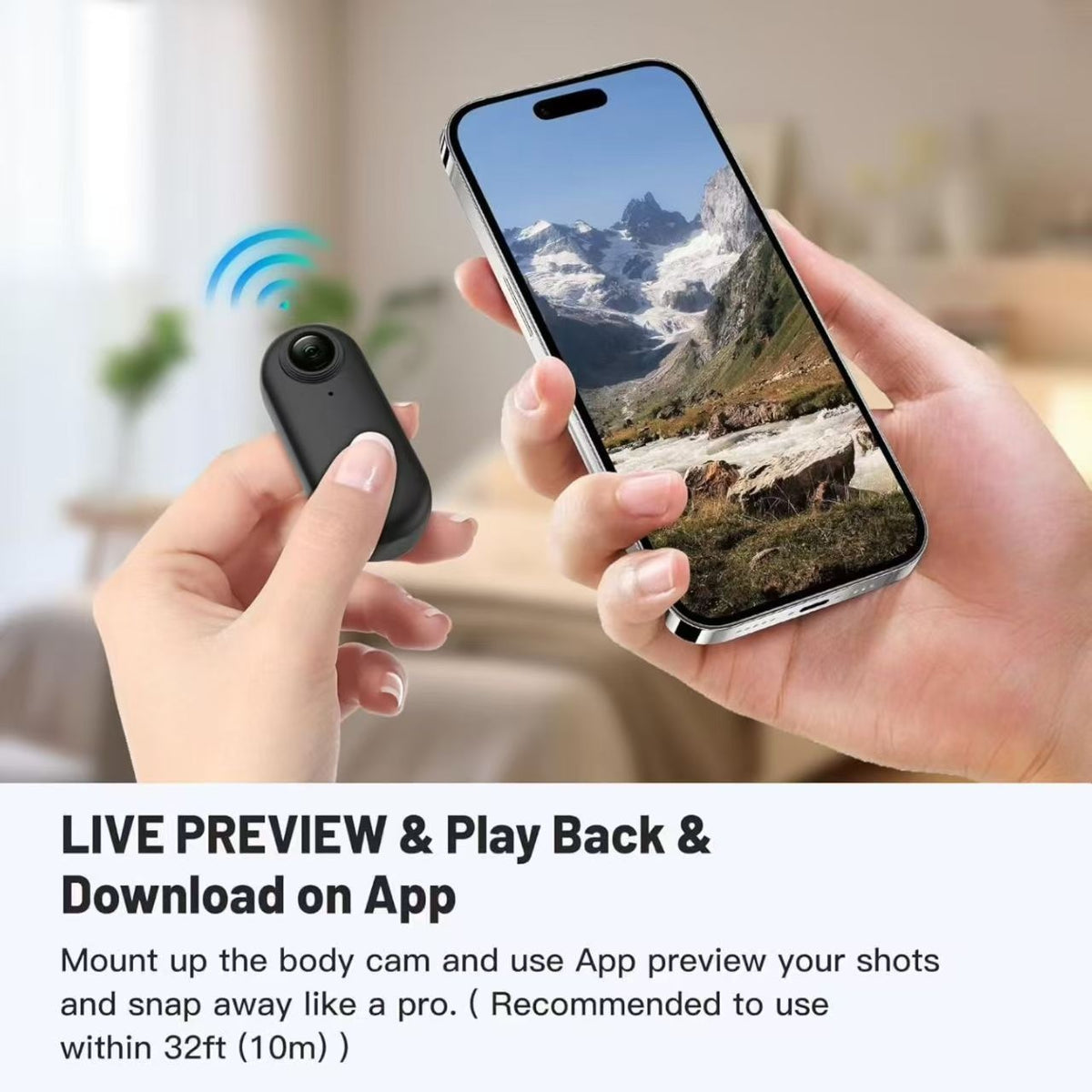 4K mini handsfree bodycam, POV-kamera, HD 1080p mini bærbar actionkamera med lyd
