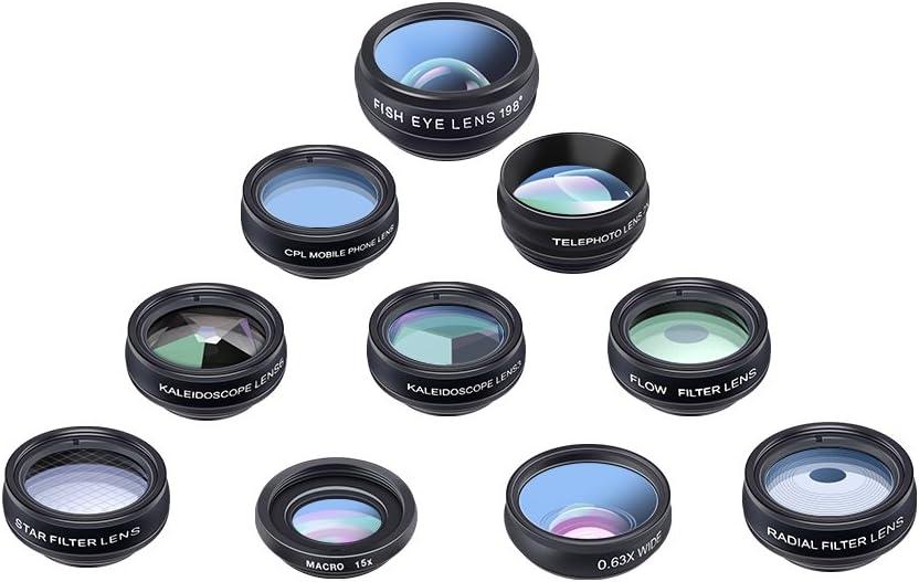 APEXEL 10-i-1 Premium Linsekit Kompatibel med Smartphones - Udskiftelige Linser