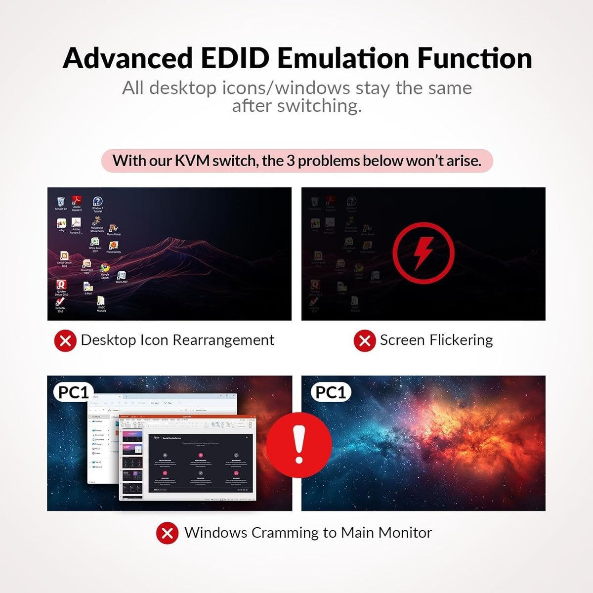 AV Access iDock B30 Dockingstation og KVM-switch 3 til 2, Dual 4K Monitor til laptop + 2st Desktop-PC'er, 4K@60Hz, 5xUSB-A, 1G Ethernet, 65W opladning til laptop, Lyd/Mikrofon, EDID