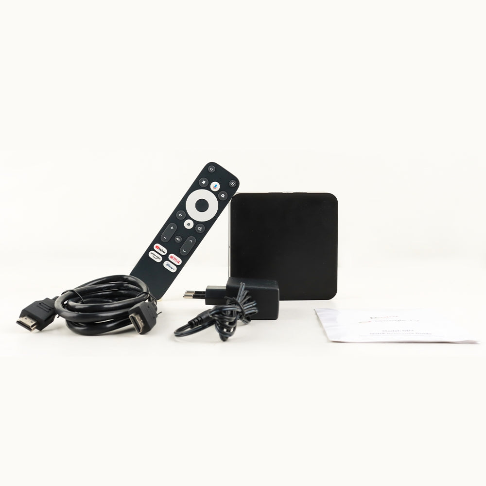 Android Google TV-certificeret 4K-streamer, mediaplayer-box med stemmeassistent, fjernbetjening, indbygget Chromecast og smart home-kontrol