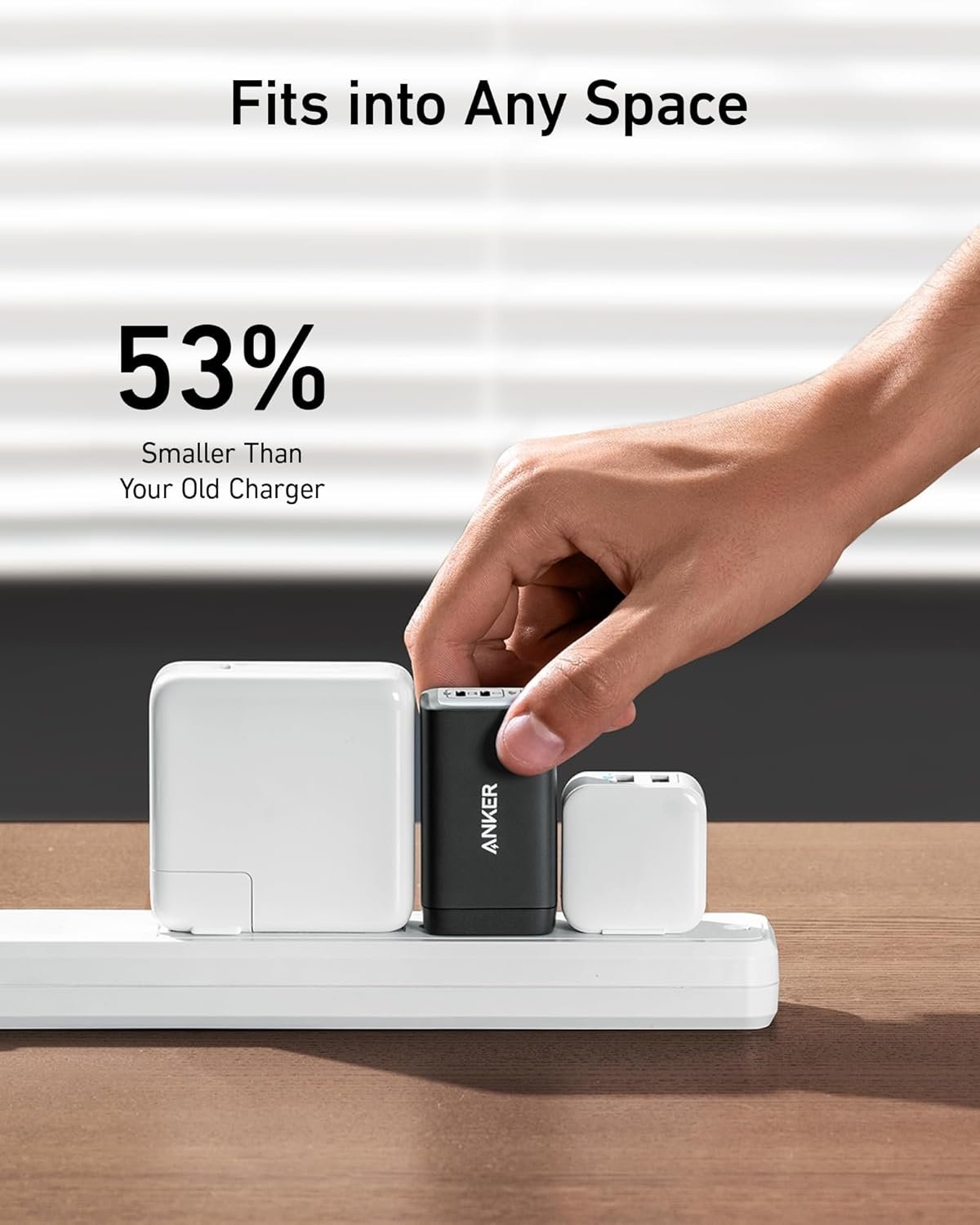 Anker 735 Oplader GaNPrime 65W 1x USB-A 2x USB-C strømadapter