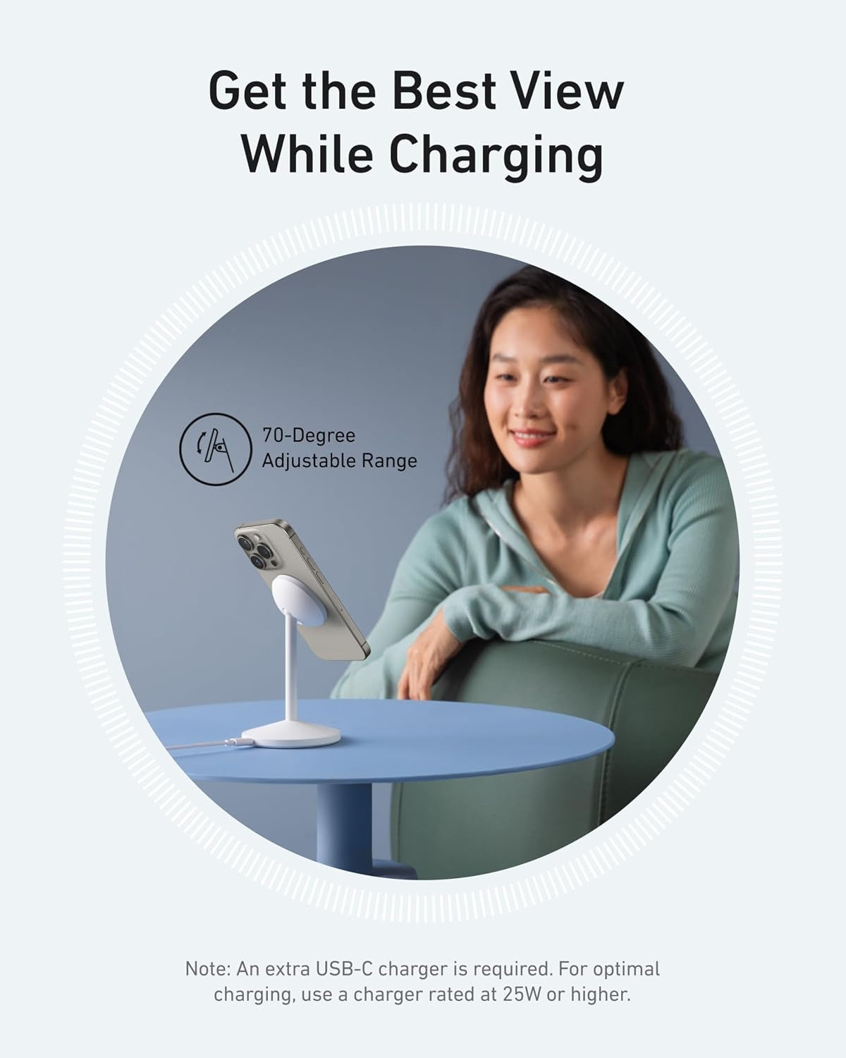 Anker MagGo 15W trådløs oplader med USB-C-kabel, Qi2 trådløs oplader, til iPhone 16/15/14/13-serien og AirPods