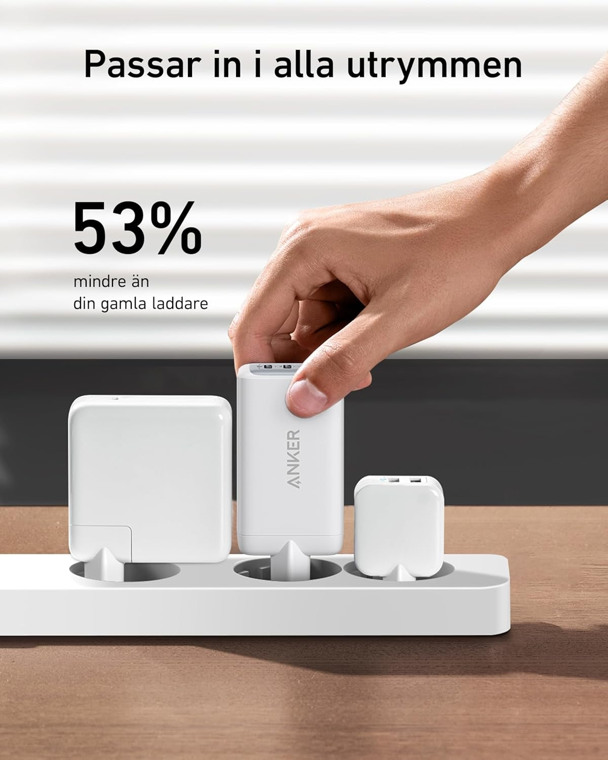 Anker Nano 65W USB-C oplader, 3-ports PPS-hurtigoplader, iPad-oplader