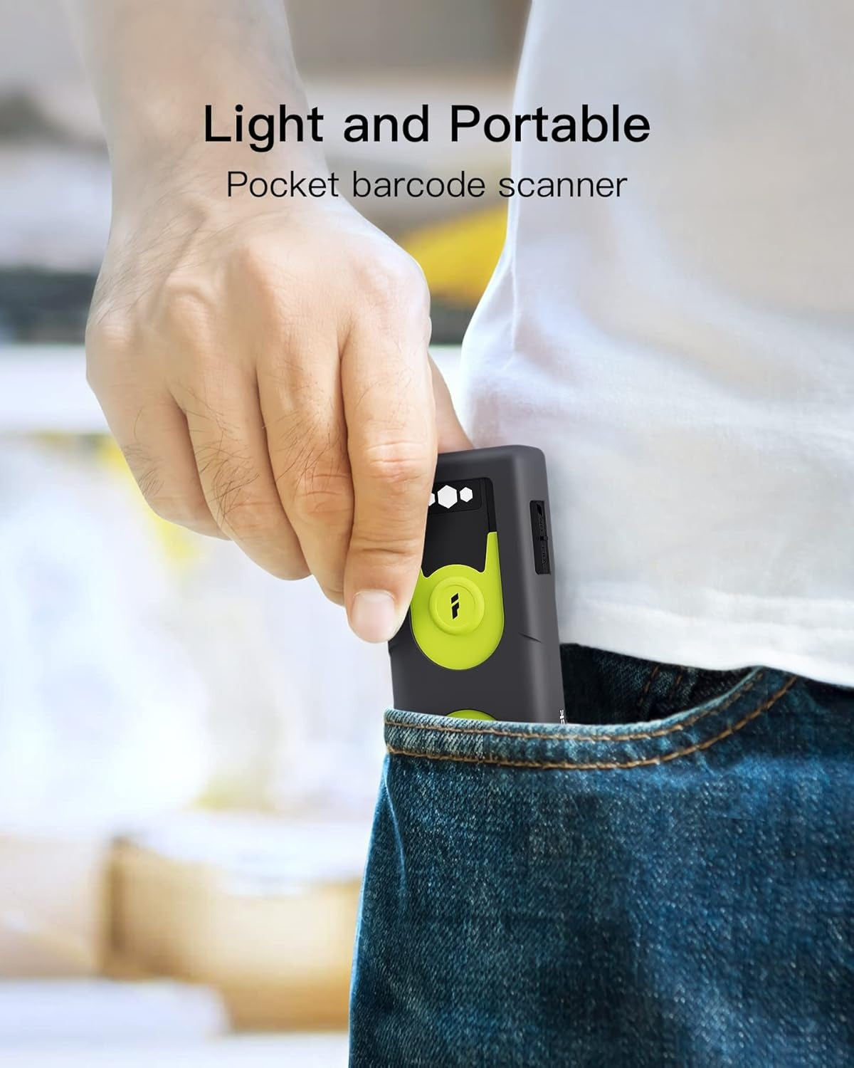 Bluetooth 2D Stregkodescanner med 2,4 GHz USB-adapter, Plug and Play