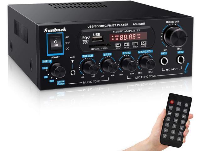 Bluetooth 5,0 stereoforstærkeren 60 + 60W RMS forstærker 2 mikrofonindgang digital audio karaoke