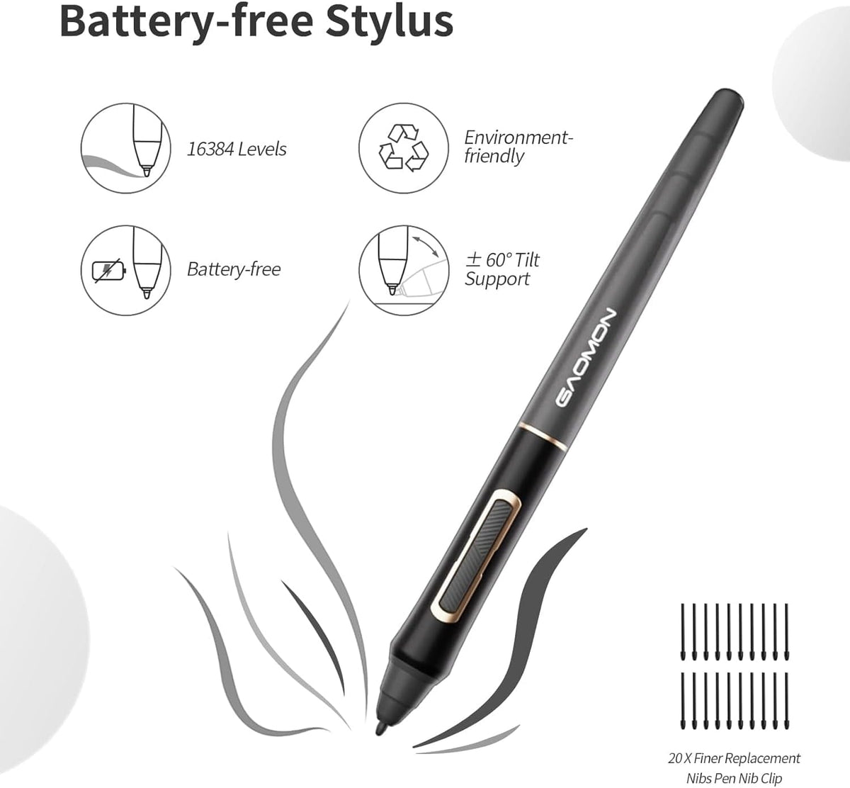GAOMON WH851 Bluetooth-tegneplade med 8 knapper
