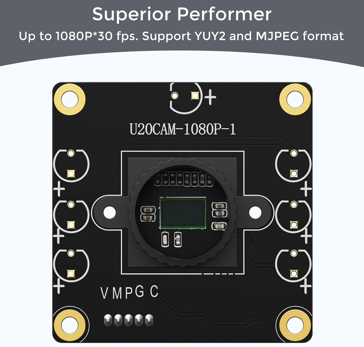 USB 2.0 Kameramodul 1080p 130° vidvinkel til PC, Raspberry Pi, Jetson Nano og SBC