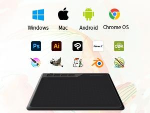 Digital Drawing Board 16,5x10cm med pen Windows Mac Android Chrome