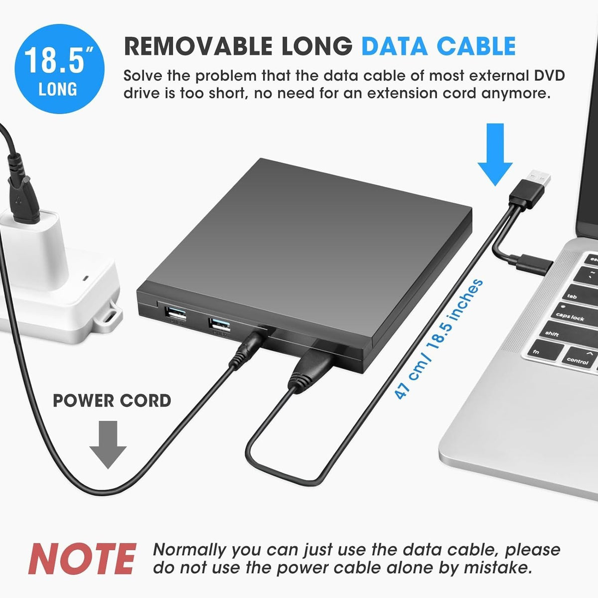 NÖRDIC Bærbar CD-brænder og afspiller og USB-hub med SD/Micro-SD-kortlæser
