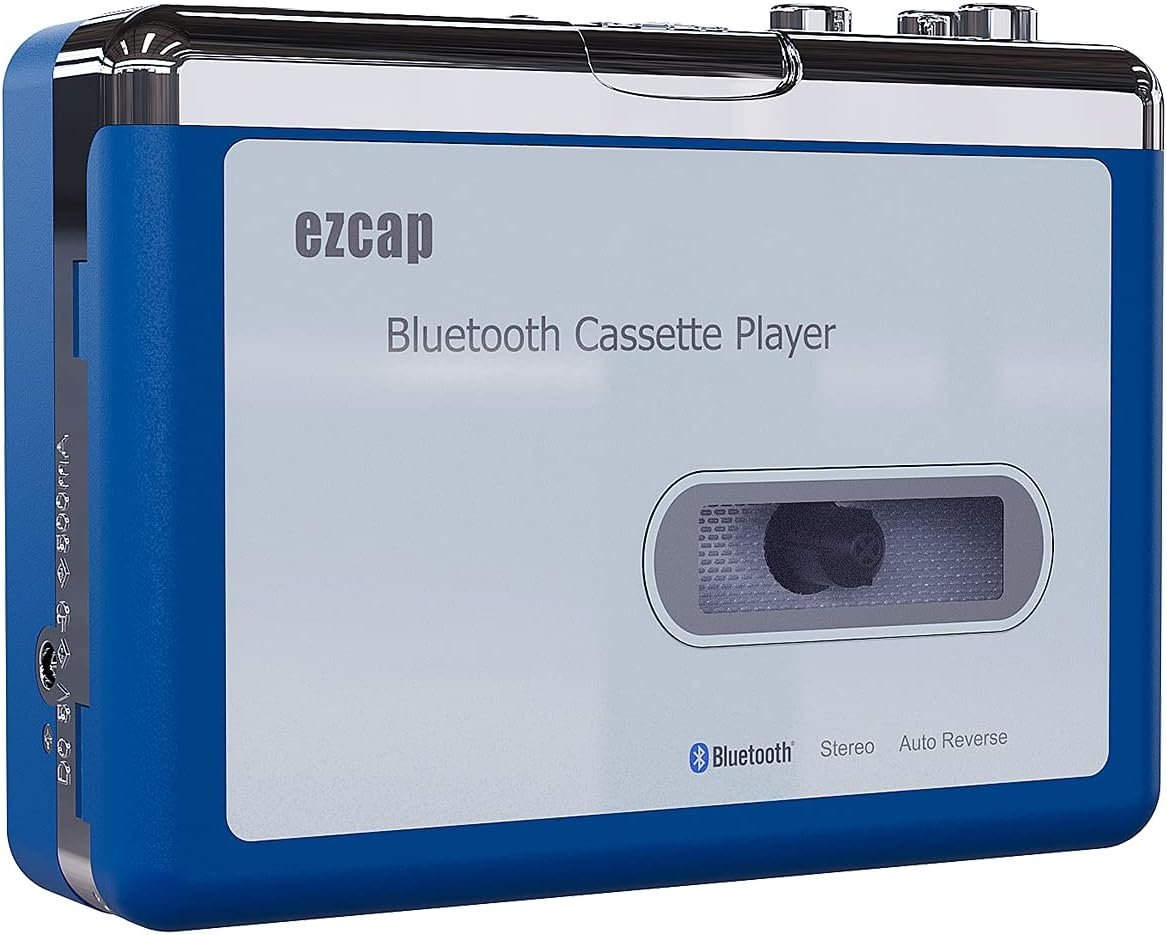 Ezcap Bluetooth kassetteafspiller, Walkman båndafspiller med 3,5 mm AUX udgang