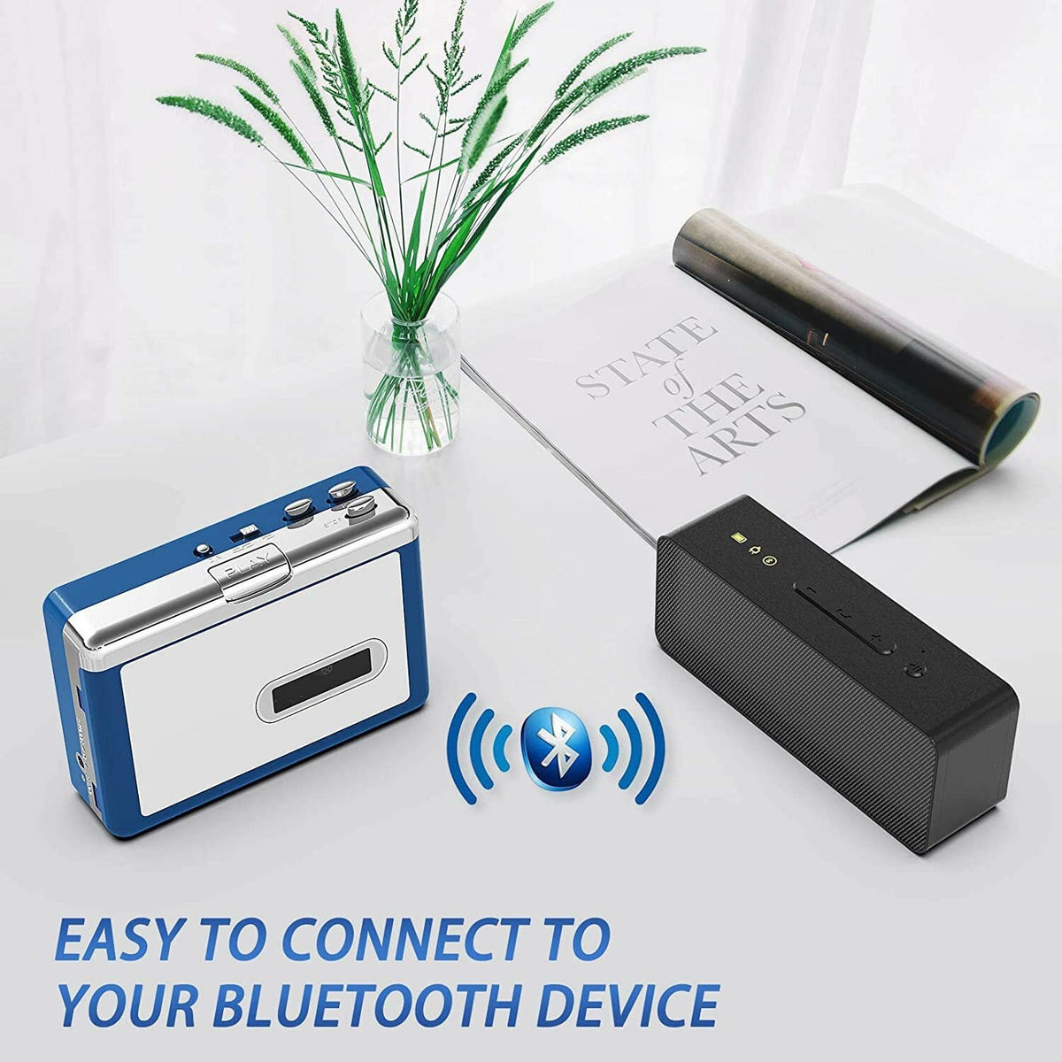 Ezcap Bluetooth kassetteafspiller, Walkman båndafspiller med 3,5 mm AUX udgang