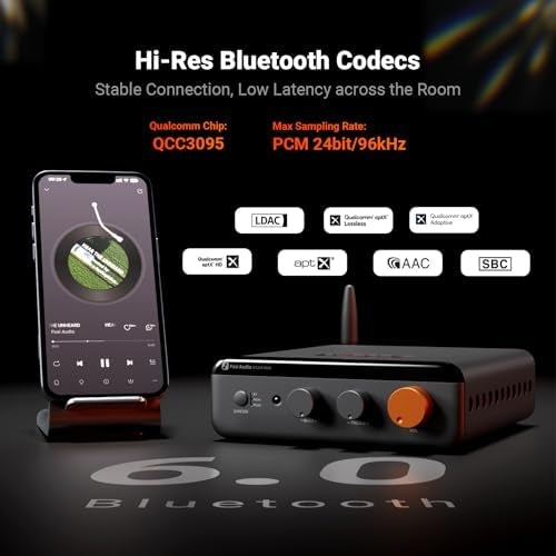Fosi Audio BT20A MAX stereoforstærker, 300W x 2 Hi-Fi-lydforstærker med PFFB-teknologi, LDAC Bluetooth 6.0 + 2xRCA