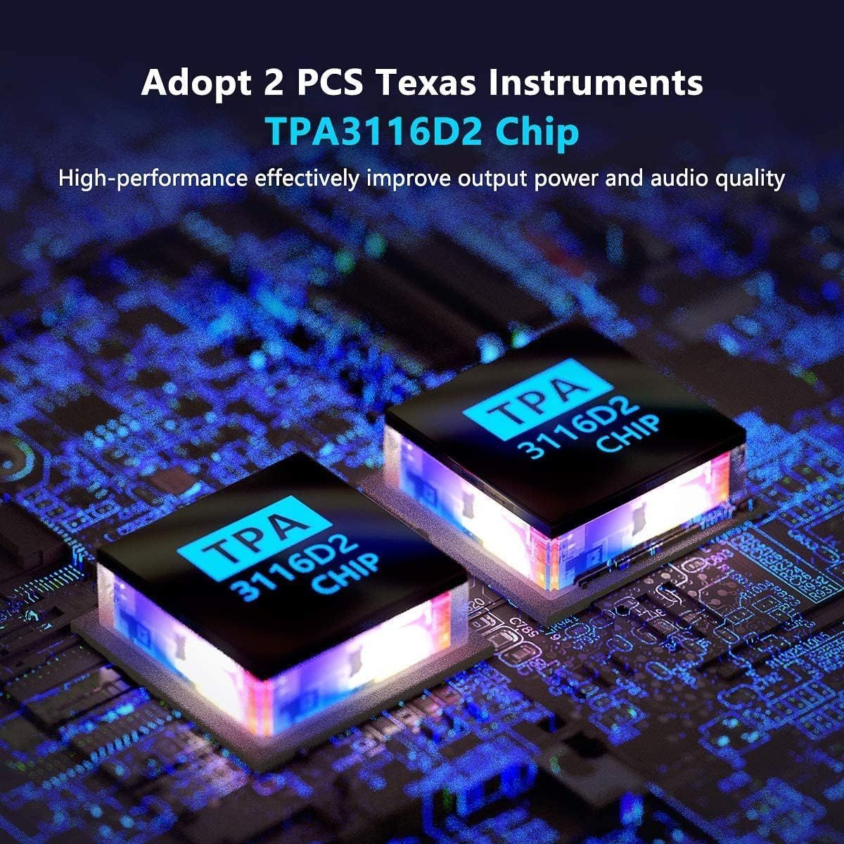 Fosi Audio BT30D Bluetooth 5.0 Stereo Audio Modtager Forstærker 2.1 Kanal Hi-Fi Klasse D Integreret Amp 2X50 Watt