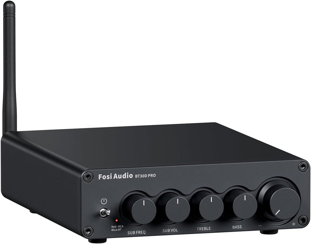 Fosi Audio Hi-Fi Bluetooth 5.0 Stereo Audio Receiver Forstærker 2.1 Channel Class D Integreret Amp 2X165W