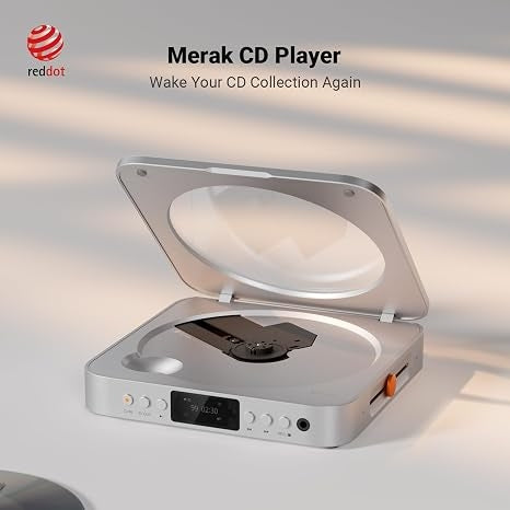Fosi Audio Merak CD-afspiller Bærbar HiFi CD-afspiller til hjem og skrivebord med USB CD-ripping