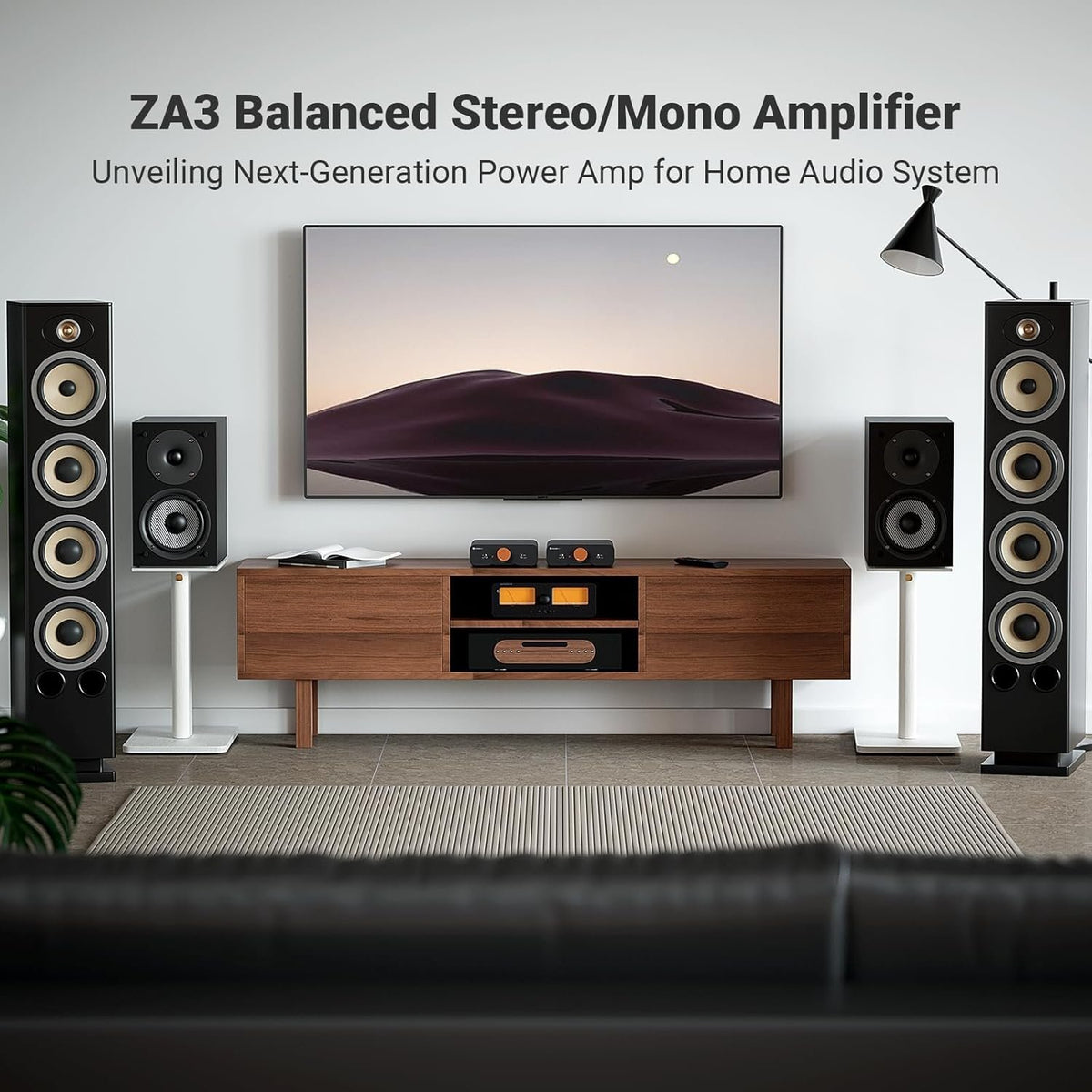 Fosi Audio ZA3 Balanceret stereoforstærker Home Audio Component Mini 2-kanals monoforstærker TPA3255 til Subwoofer Desktop Home Theater