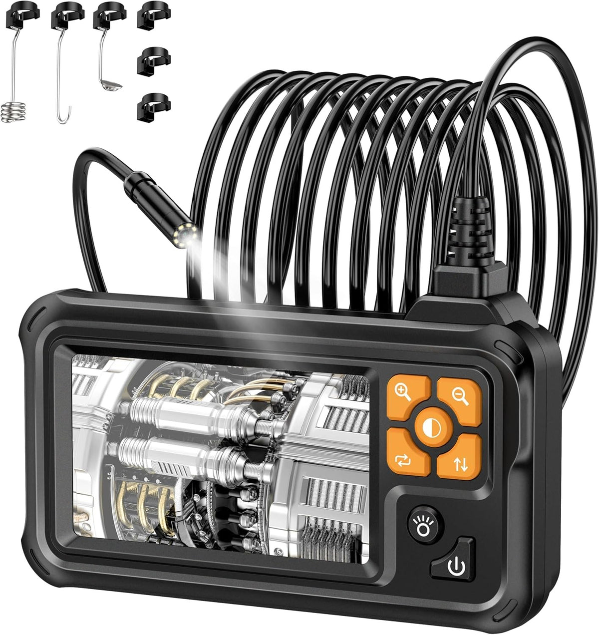 NÖRDIC 5m Endoskopkamera, 4,3" IPS-digital skærm, 1080P HD-kamera med 8 LED-lys, IP67 vandtæt inspektionskamera