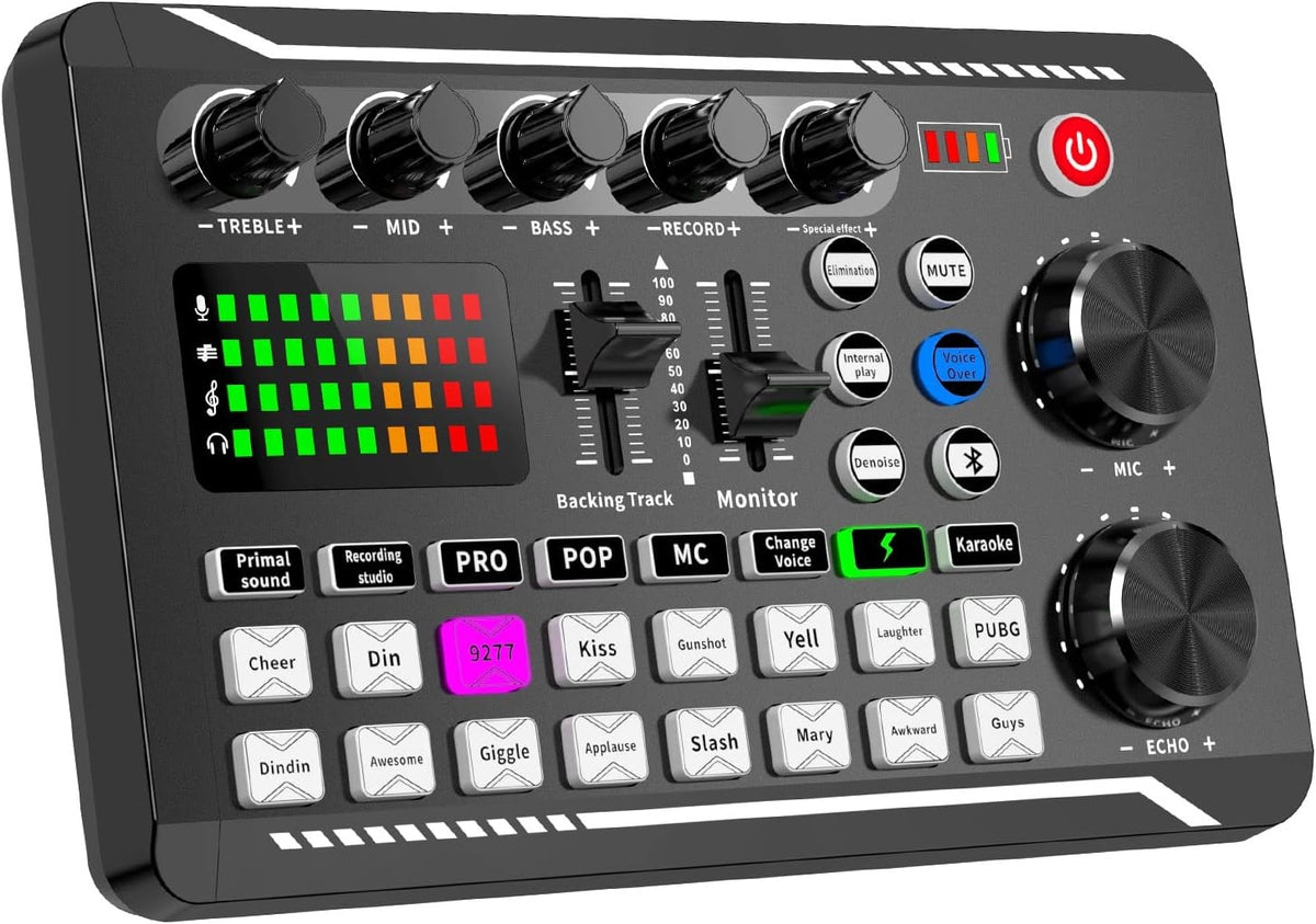Live Sound Card lydmixer, podcast-lydinterface med DJ-mixereffekter til PS4, PS5, karaoke, TikTok, YouTube, livestreaming, optagelse og gaming