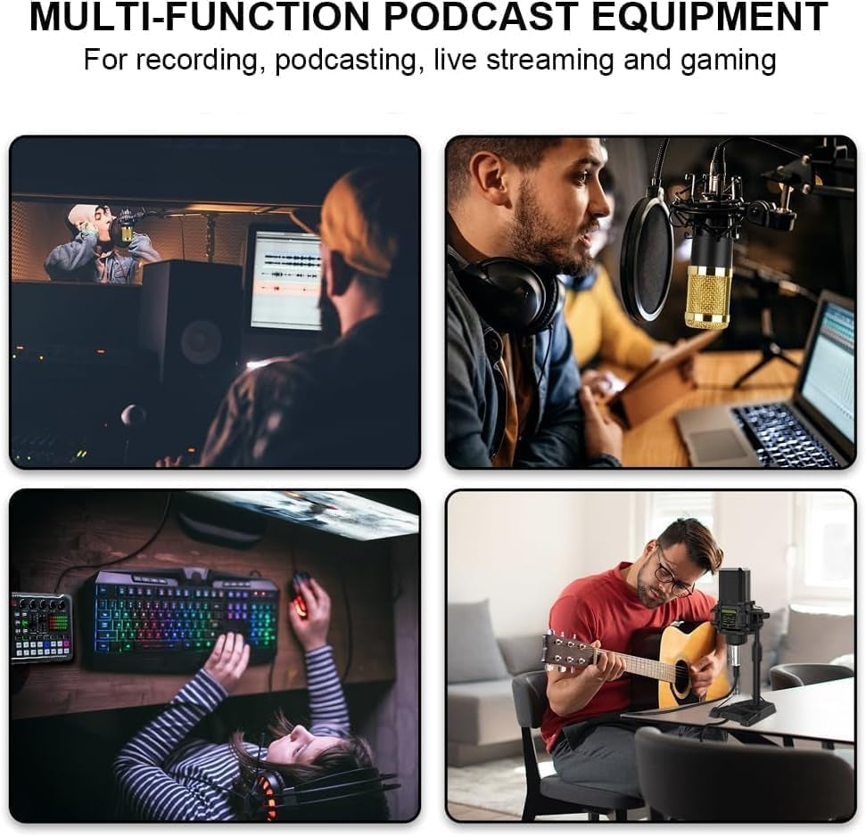 Live Sound Card lydmixer, podcast-lydinterface med DJ-mixereffekter til PS4, PS5, karaoke, TikTok, YouTube, livestreaming, optagelse og gaming