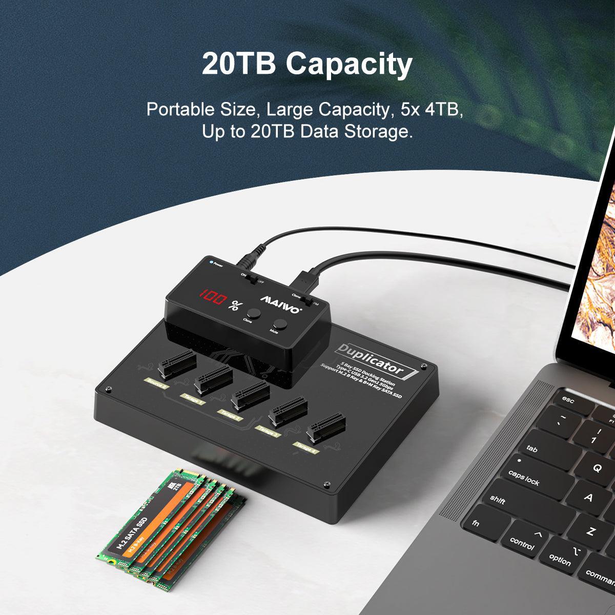 Maiwo K3015M5 SATA M.2 SSD Klon docking 1 til 4 B&M Key 5Gbps