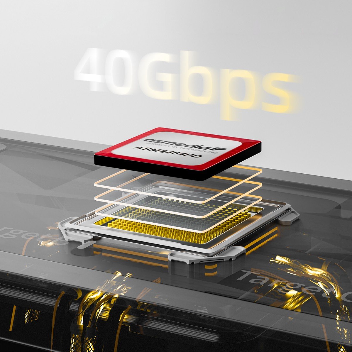 Maiwo K2024P 4-slot M.2 NVMe SSD dockingstation med kloningsfunktion, USB 4.0 Type-C 40Gbps