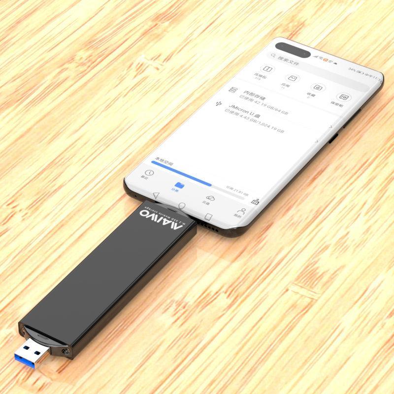 Maiwo K1683L Eksternt kabinet M.2 SATA SSD til USB og USB A B C 5Gbps-Key og Key B & M UASP 2280 2260 2242 2230 Aluminimum