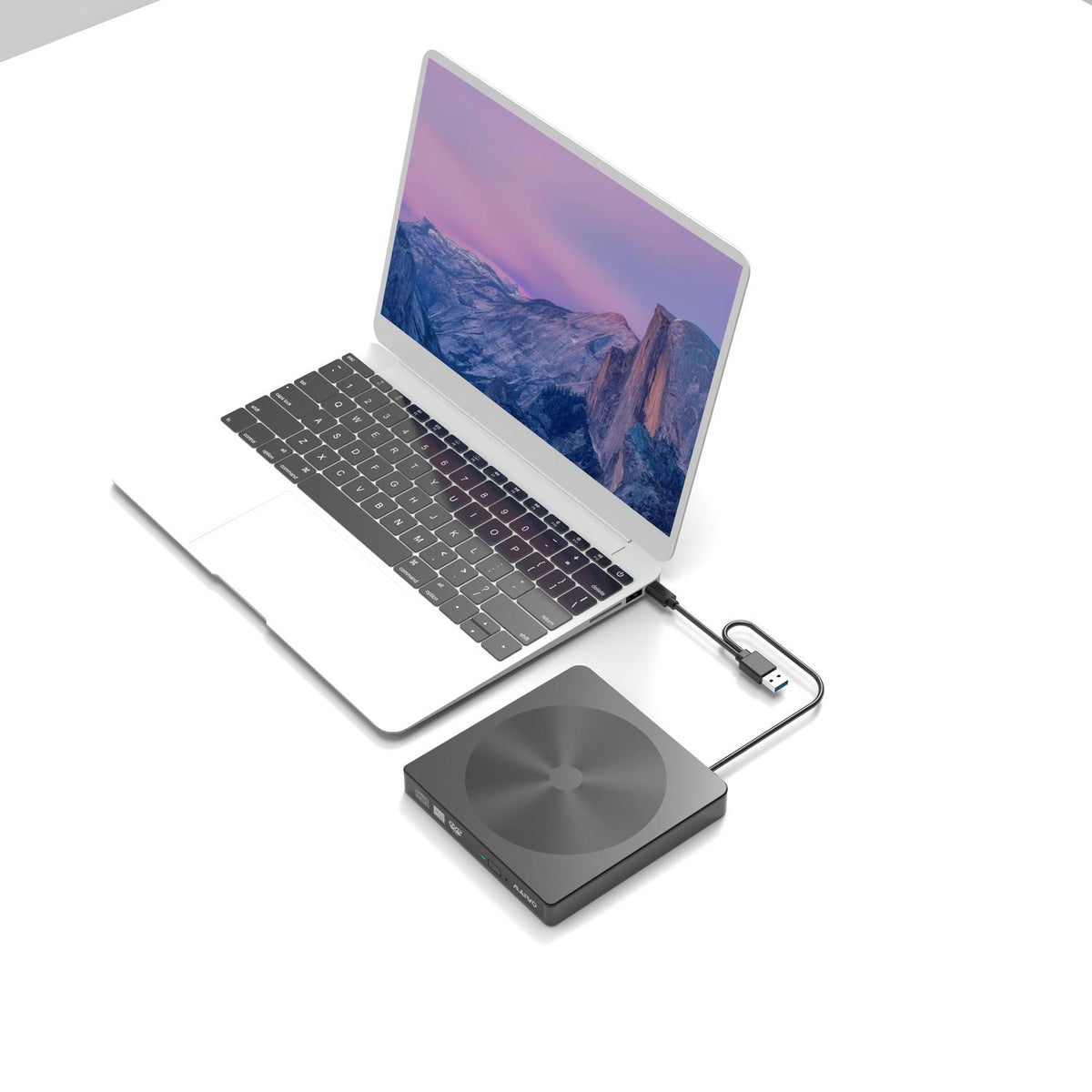 Maiwo K523 Slim ekstern USB DVD/CD-afspiller både USB-C og USB-A Eksternt optisk drev