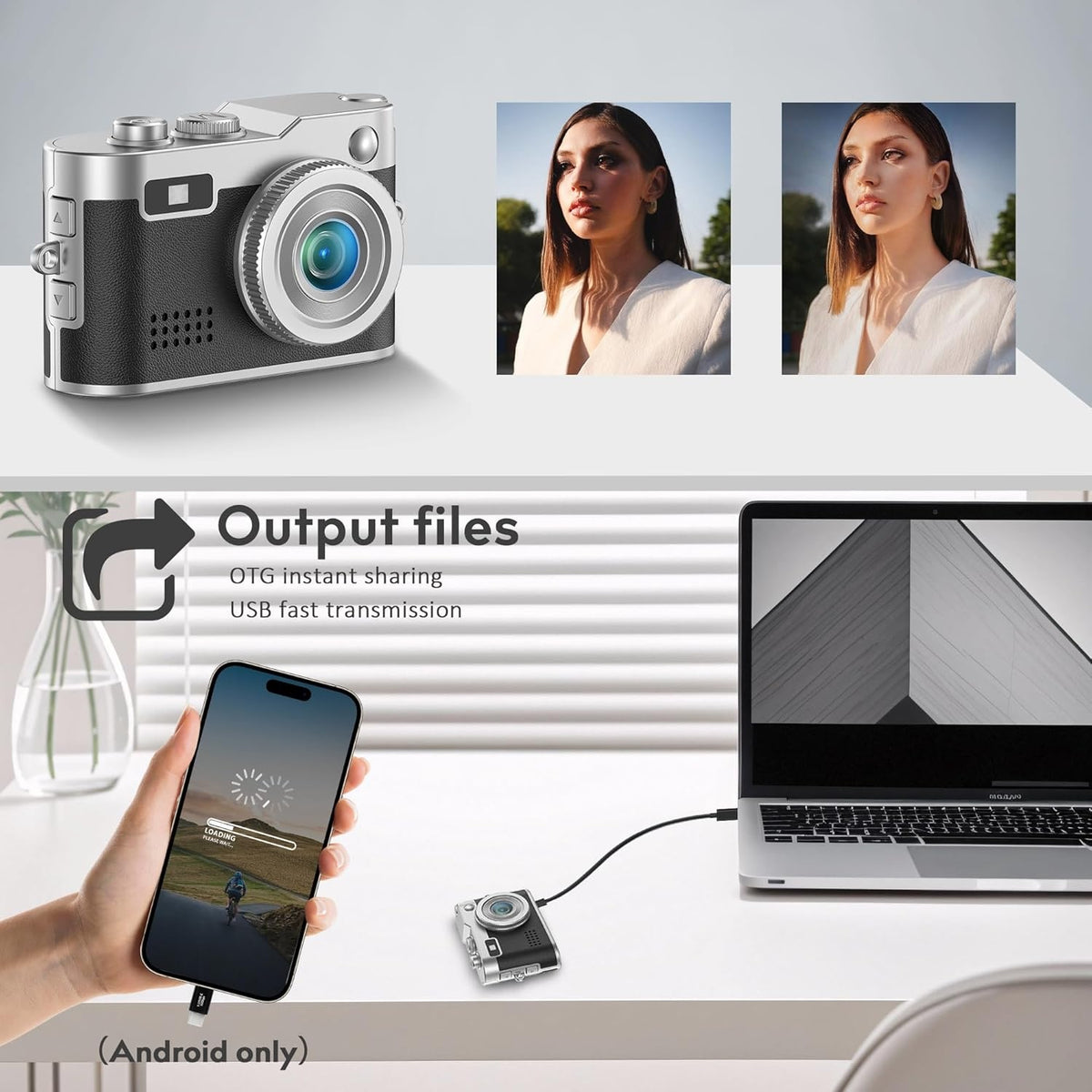 Mini HD Kamera – 0,96" skærm, 2MP fotoopløsning og 1080P video, 200mAh batteri
