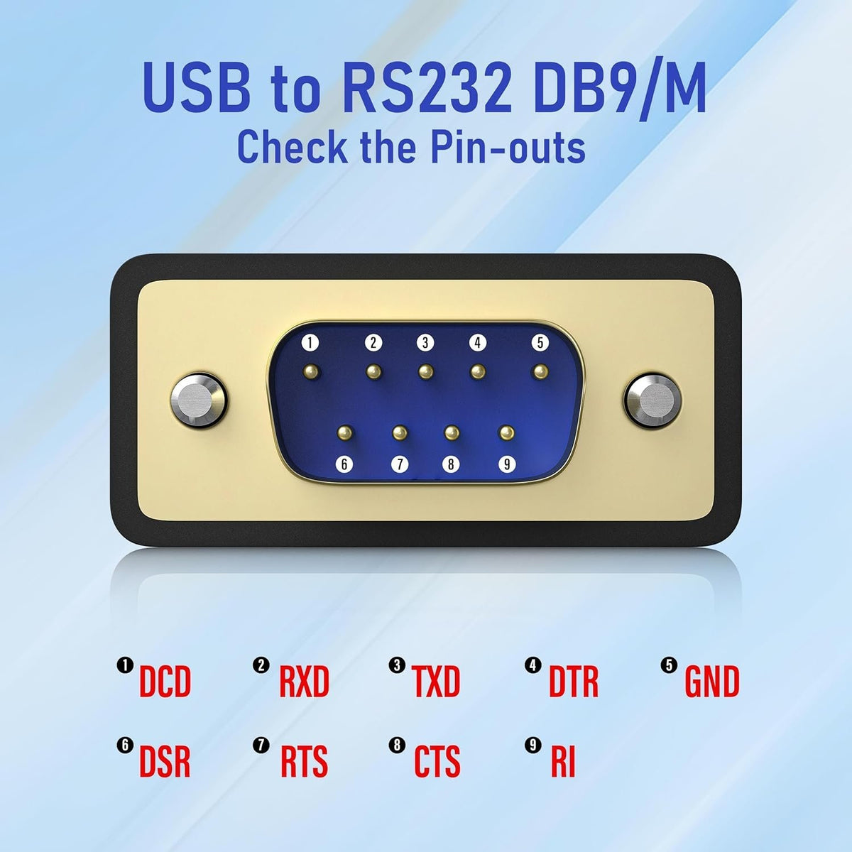 NÖRDIC USB-C til seriell DB9 RS232 1,8m
