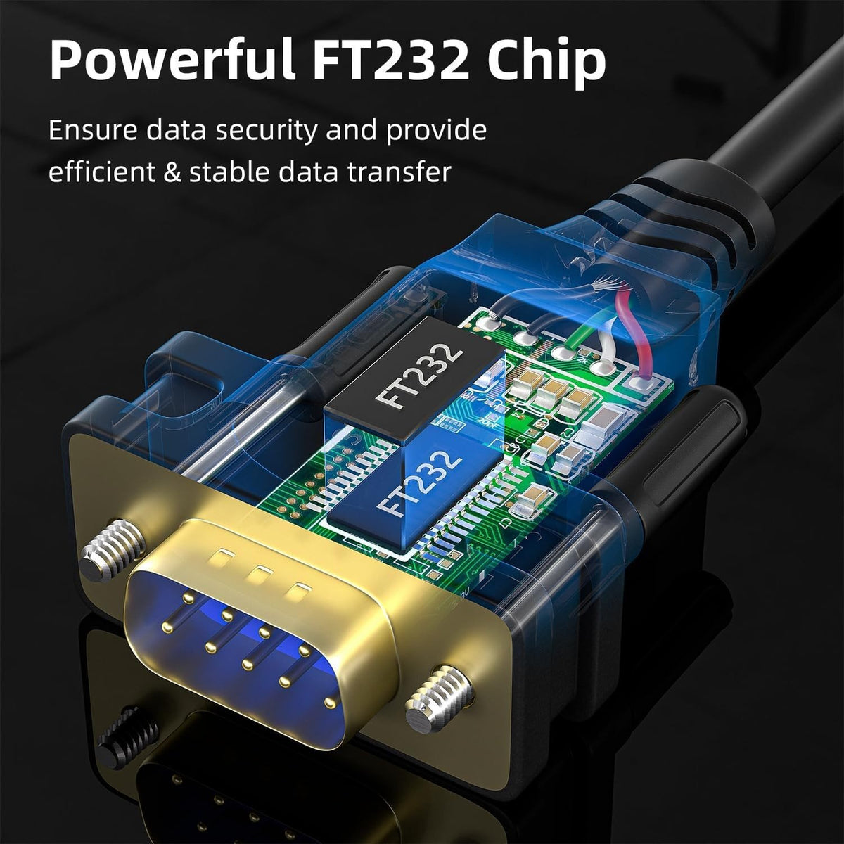 NÖRDIC USB-C til seriell DB9 RS232 1,8m