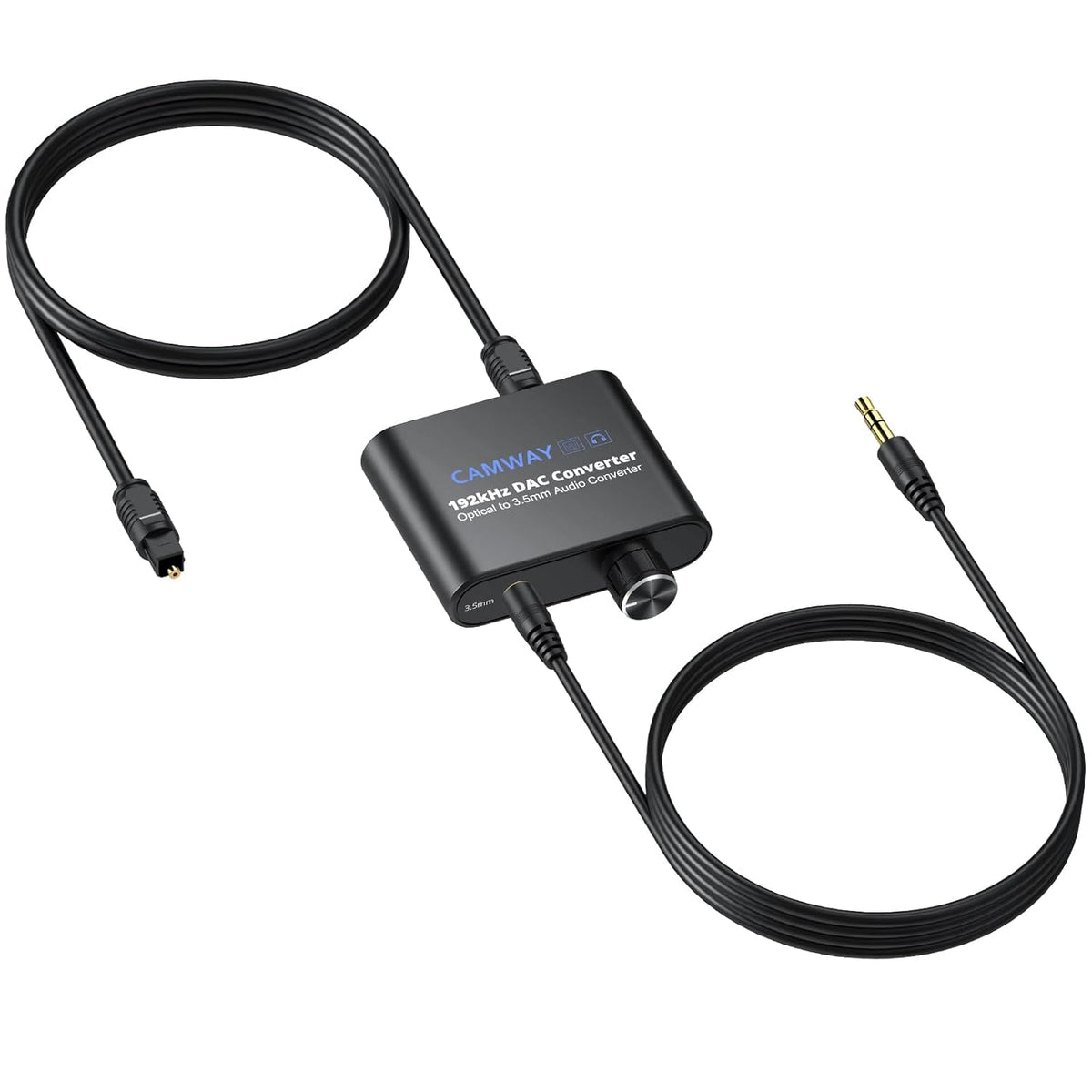 NÖRDIC 192 kHz digital til analog lydomformer, SPDIF optisk til 3,5 mm adapter med 1 m optisk kabel + 1 m 3,5 mm lydkabel