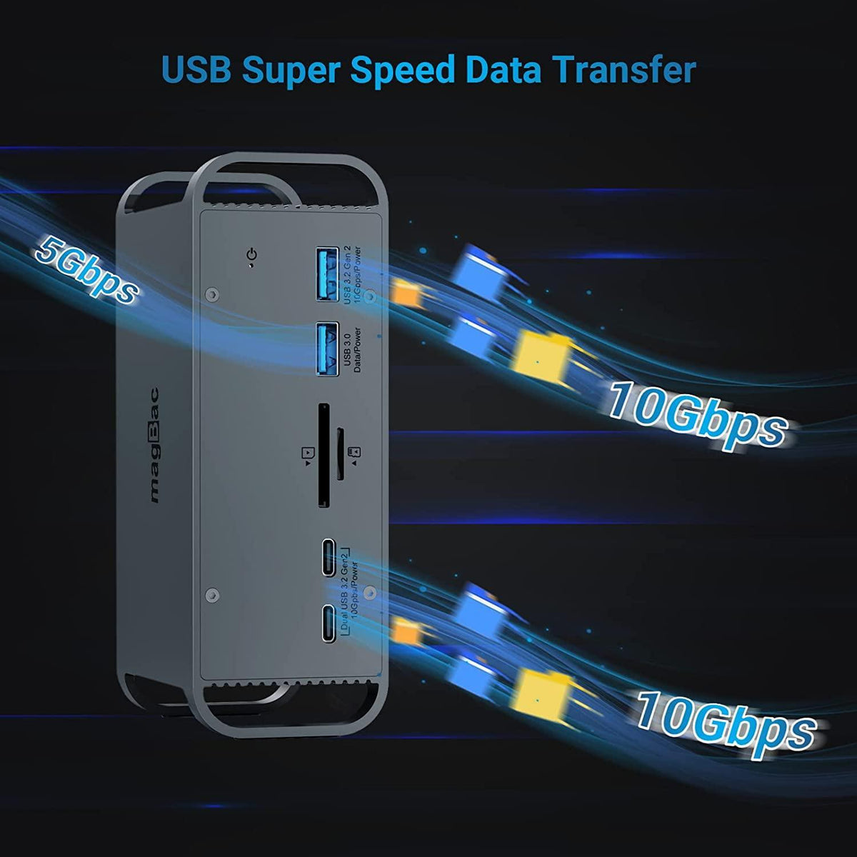NÖRDIC 1 til 15 USB-C dockingstation tredobbelte skærme 2xHDMI 1xDP 4K60Hz 7xUSB 1xUSB-C PD65W 1xRJ45 1xSD 1xMicro SD Thunderbolt 3/4 USB4