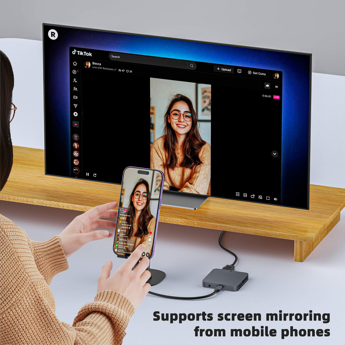 NÖRDIC 1 til 9 Magnetisk USB-C Dockingstation 1xHDMI 4K60Hz, 1xUSB-C, 1xUSB-C PD 100W, 1xUSB-A, 1xM.2 SSD, 1xSD, 1xMicroSD, 1x3,5 mm AUX